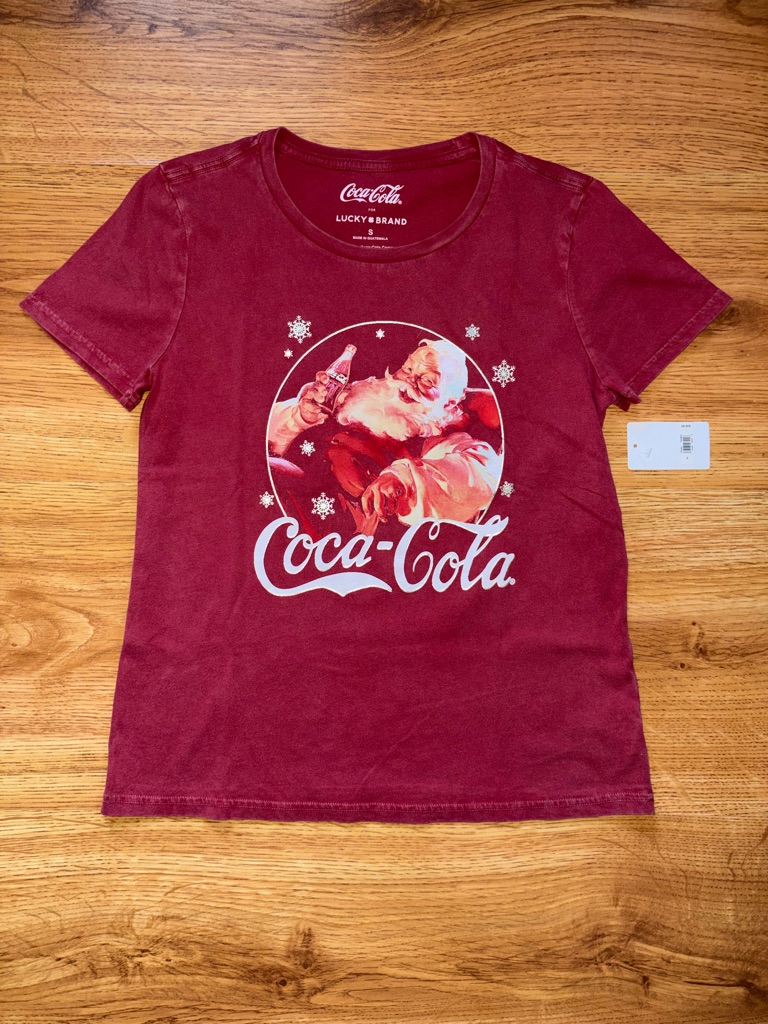 CocaCola Lucky Brand Crewneck Tee  Deep Red